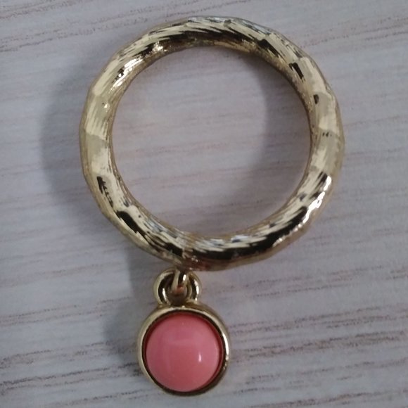 Mimco golden ring with pink charm stone - Picture 2 of 3